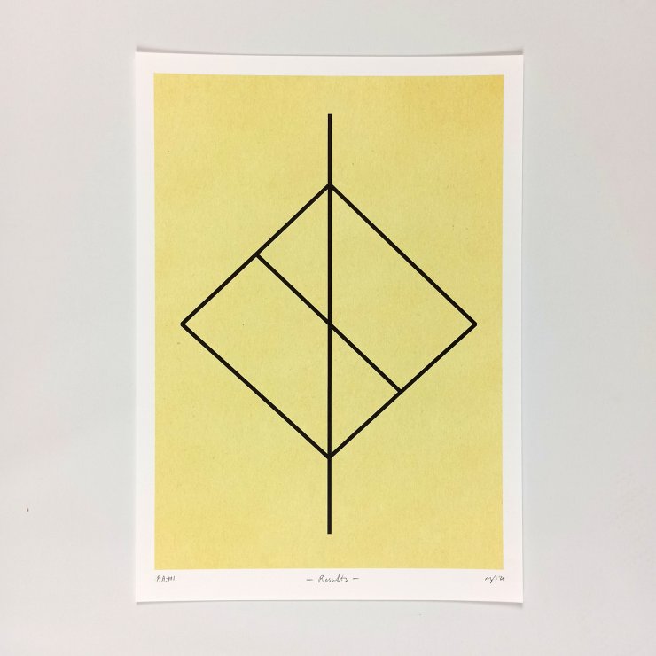 posters-prints, giclee-print, abstract, geometric, graphical, minimalistic, moods, patterns, yellow, ink, paper, posters, Buy original high quality art. Paintings, drawings, limited edition prints & posters by talented artists.