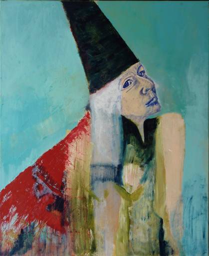 paintings, family-friendly, figurative, portraiture, people, red, turquoise, acrylic, cotton-canvas, faces, fantasy, women, Buy original high quality art. Paintings, drawings, limited edition prints & posters by talented artists.