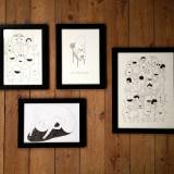 drawings, animal, family-friendly, illustrative, monochrome, pop, children, humor, black, white, paper, marker, amusing, black-and-white, bright, cute, female, kids, love, romantic, vertical, Buy original high quality art. Paintings, drawings, limited edition prints & posters by talented artists.