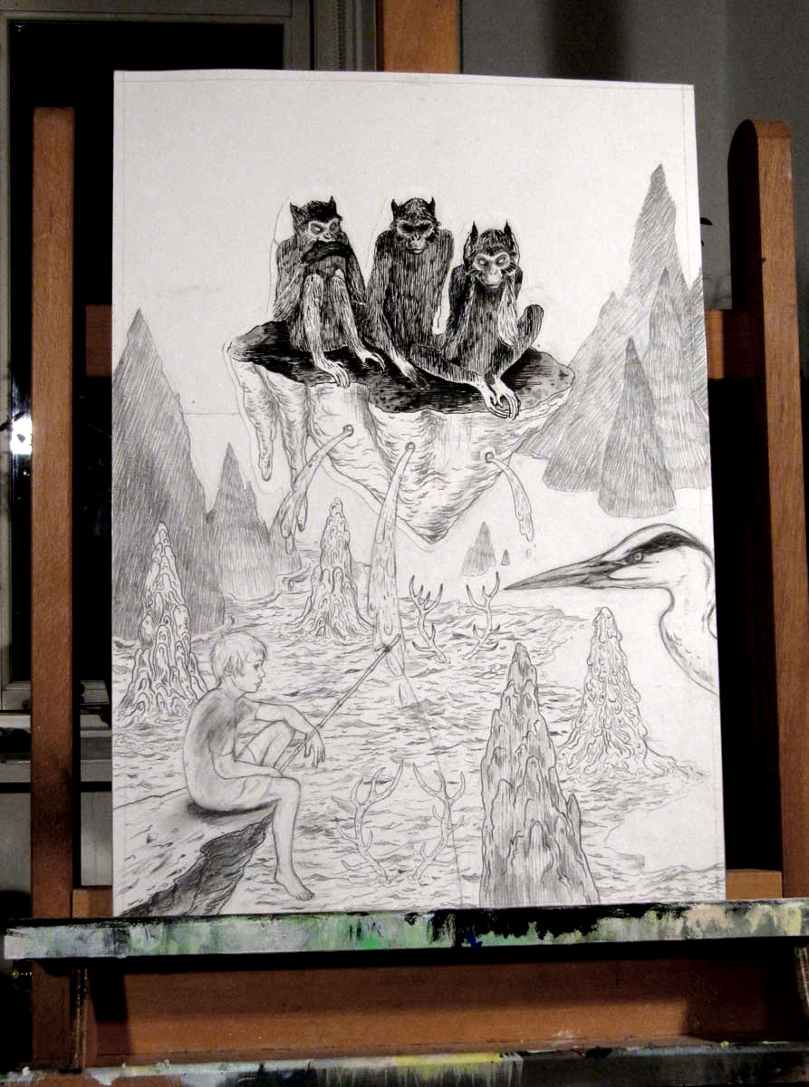 drawings, aesthetic, animals, landscape, surrealistic, botany, nature, pets, black, grey, white, paper, pencils, scenery, trees, water, wild-animals, Buy original high quality art. Paintings, drawings, limited edition prints & posters by talented artists.